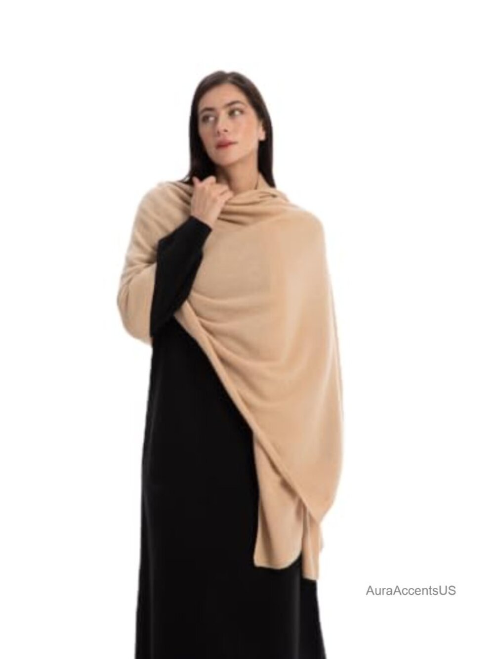 100% Mongolian Cashmere Wrap Oversized Pashmina Shawl Featherlight Travel